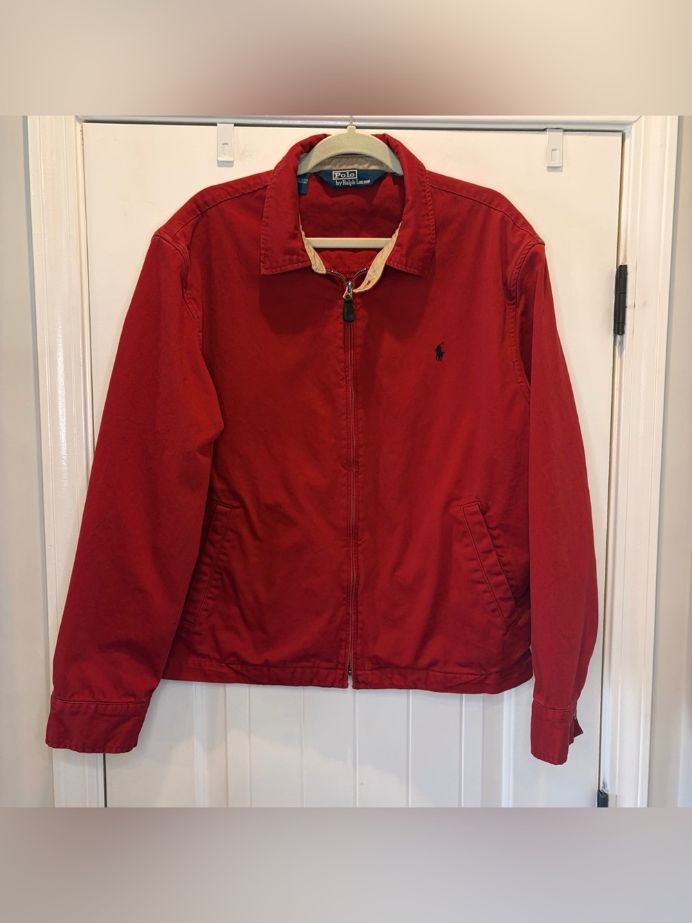 Polo Ralph Lauren Red Harrington Jacket Men’s Size XL Vintage 90s Preppy